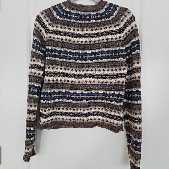 VTG Marsh Landing Sweater Medium‎ Geometric Fair Isle Nordic Cotton Ramie GUC - Picture 7 of 10